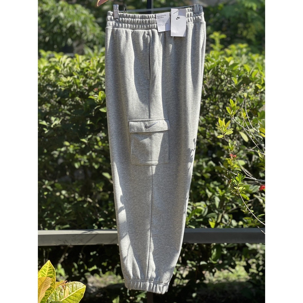 Nike Women's Swoosh Gray Mid Rise Cargo Joggers 3X Activewear Pants NWT
